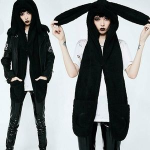 Like new Killstar Thumper Bunny ears Goth scoodie